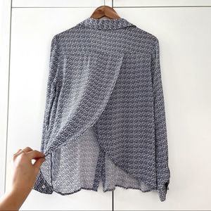 BCBGeneration Floral Print Crossover Back Shirt